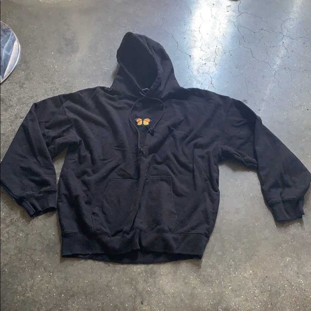 John Galt Brandy Melville Butterfly Hoodie Black